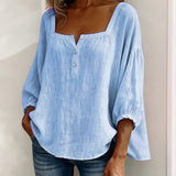 Carmen | Blusa Simple Cuello Cuadrado Manga Larga