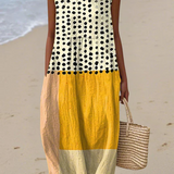 Leah | Vestido Midi con Bloque de Lunares