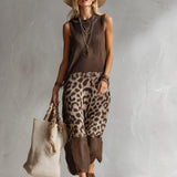 Eustáquia | Vestido midi de punto leopardo