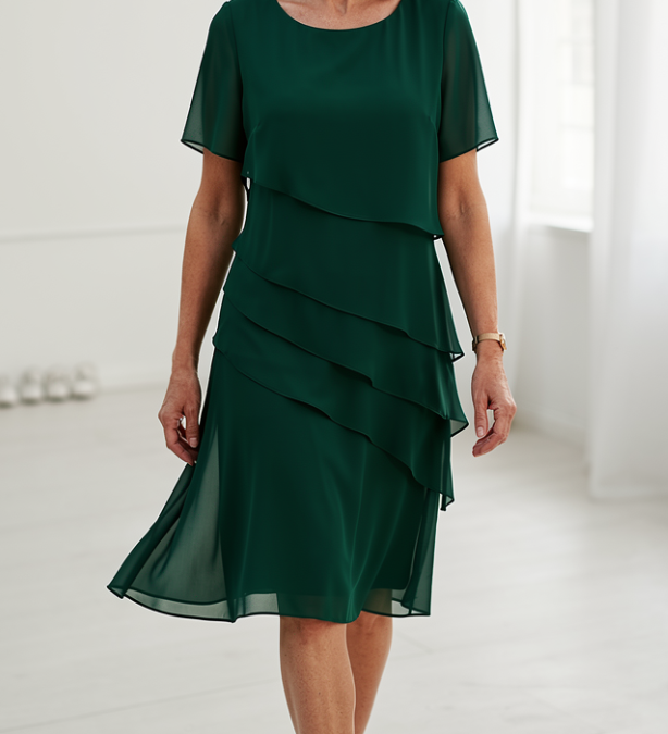 Deirdre | Vestido elegante y fluido con volantes