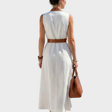 Lidia | Vestido midi con detalle en contraste