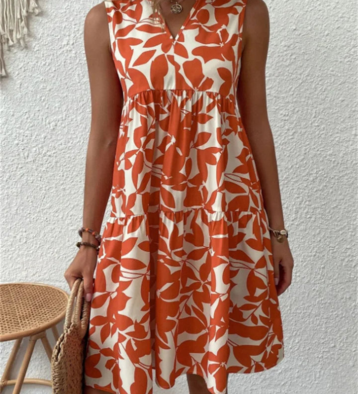 Sofía – Vestido de Verano con Estampado Floral en Línea-A