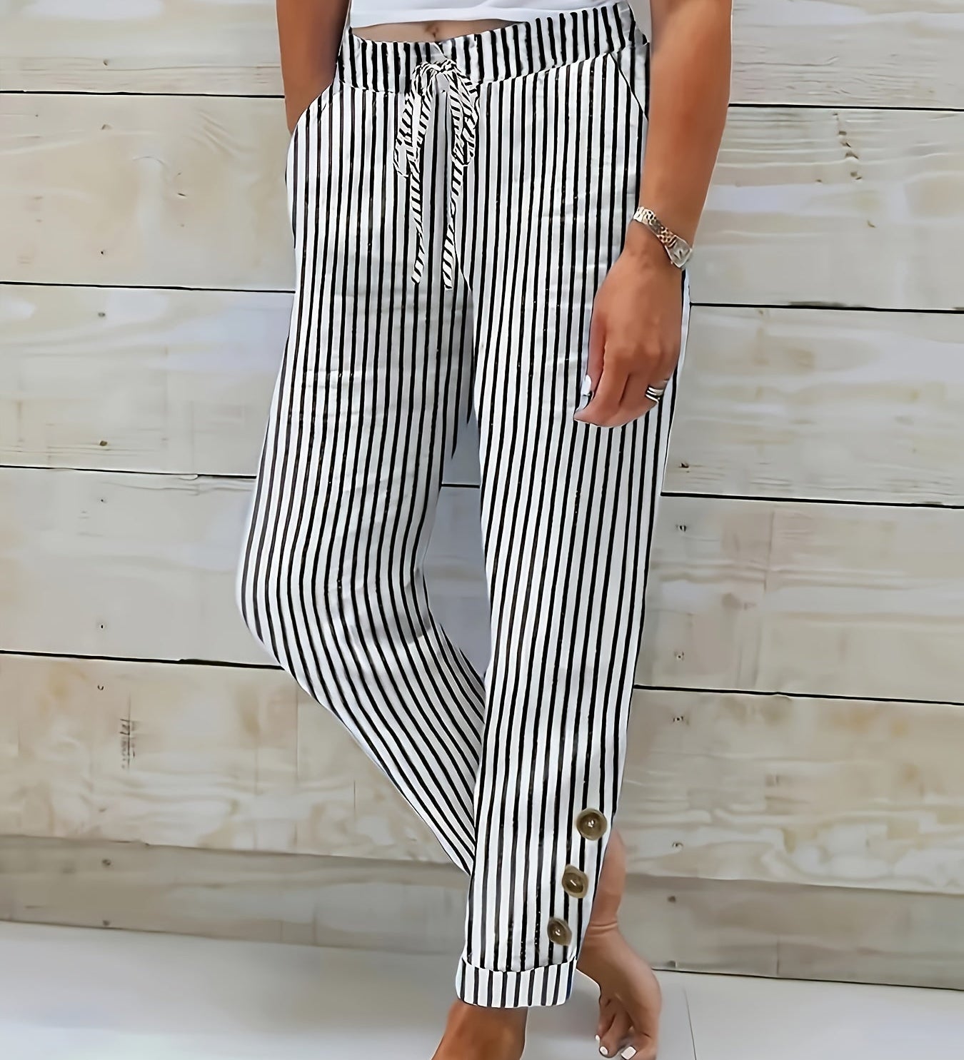 Darci | Pantalón Rayado Casual