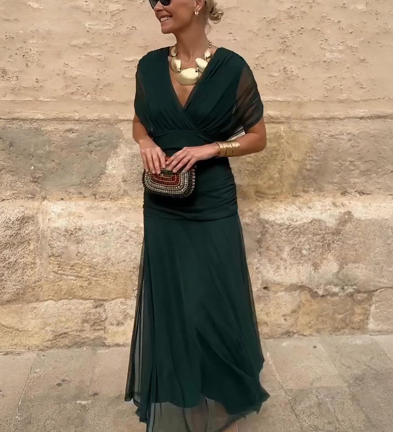 Rebeca | Vestido Maxi de Fiesta Elegante con Escote en V