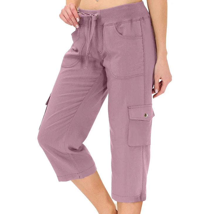 Emilce | Pantalón Capri de Cintura Alta Cómodo con Bolsillos Prácticos