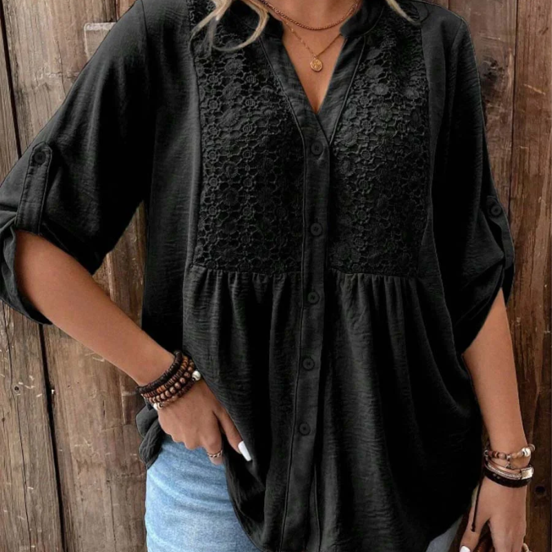 Asteria | Blusa con escote en V y botones