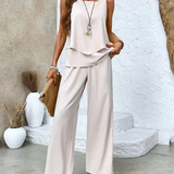 Leonor | Conjunto de Top Sin Mangas y Pantalones de Pierna Ancha