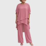 Glaucia | Traje con pantalones palazzo drapeados