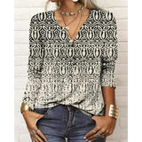 Katharina - Blusa Bohemia Multicolor de Manga Larga y Escote en V