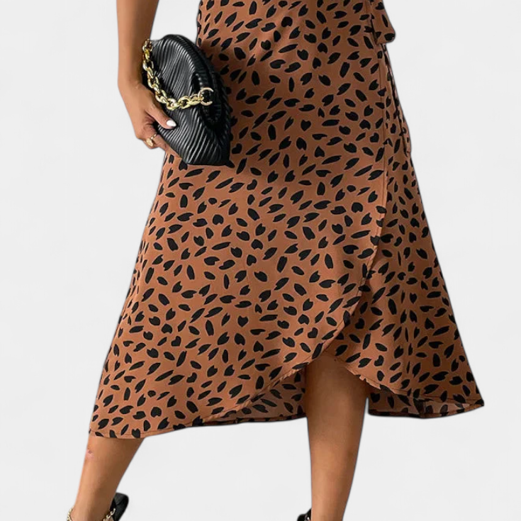 Cami | Falda Envolvente Boho con Estampado Asimétrico