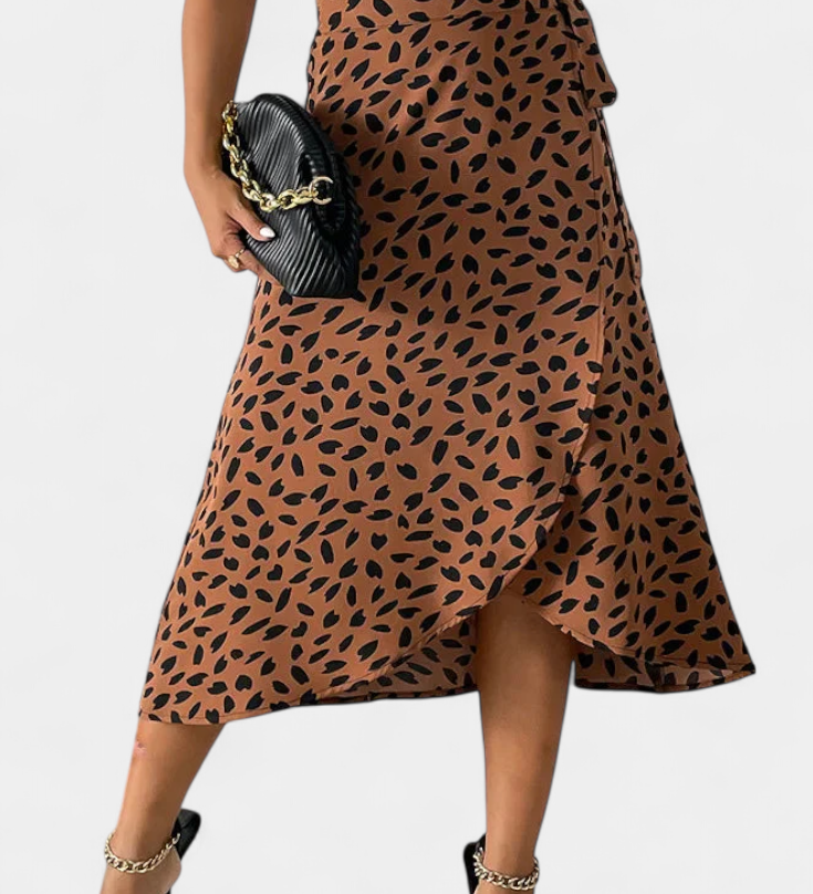 Cami | Falda Envolvente Boho con Estampado Asimétrico