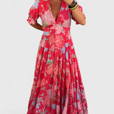 Mónica | Vestido floral con cuello en V