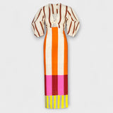 Kaya | Vestido maxi con mangas abullonadas