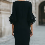 Baldine | Vestido Capa de Manga Acampanada Ajustado
