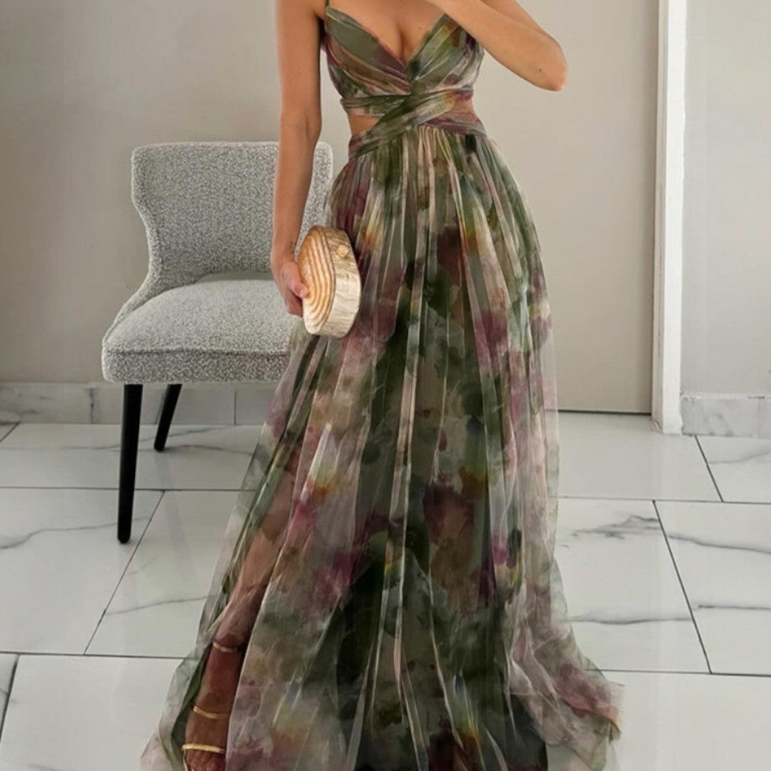 Asenath | ™ Encantador vestido largo con estampado floral