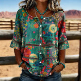 Emiliana | Blusa vintage con estampado floral
