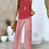 Leonor | Conjunto de Top Sin Mangas y Pantalones de Pierna Ancha
