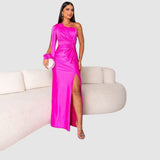 Meda | Vestido maxi elegante de un hombro