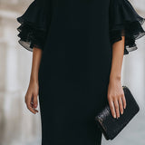 Baldine | Vestido Capa de Manga Acampanada Ajustado