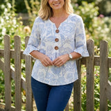 Celena | Blusa Vintage Con Estampado Floral