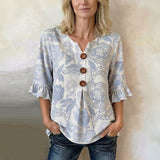 Celena | Blusa Vintage Con Estampado Floral