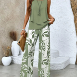 Leonor | Conjunto de Top Sin Mangas y Pantalones de Pierna Ancha