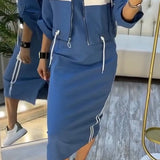 Feyra | Conjunto Casual y Elegante con Vestido de Cuello Redondo y Chaqueta para Mujer