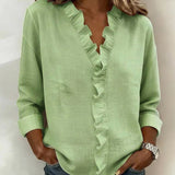 Indie · Blusa con volantes y cuello en V