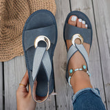 Erlinda | Sandalias planas con hebilla de metal