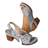 Christine | Sandalias con Tobillo y Tacón Bloque