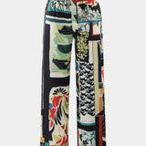 Arce | Pantalones Rectos de Cintura Alta con Estampado Floral