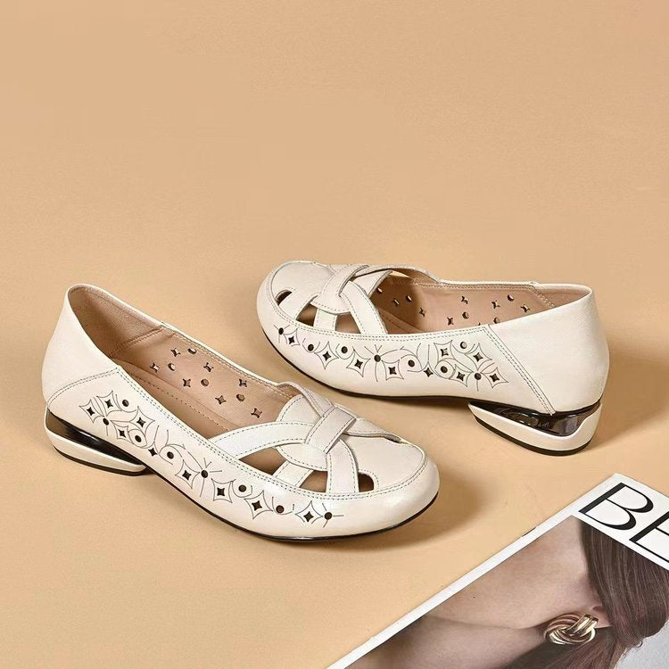 Avisa | Zapatos de cuero deslizables con cortes