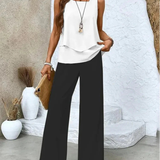 Leonor | Conjunto de Top Sin Mangas y Pantalones de Pierna Ancha