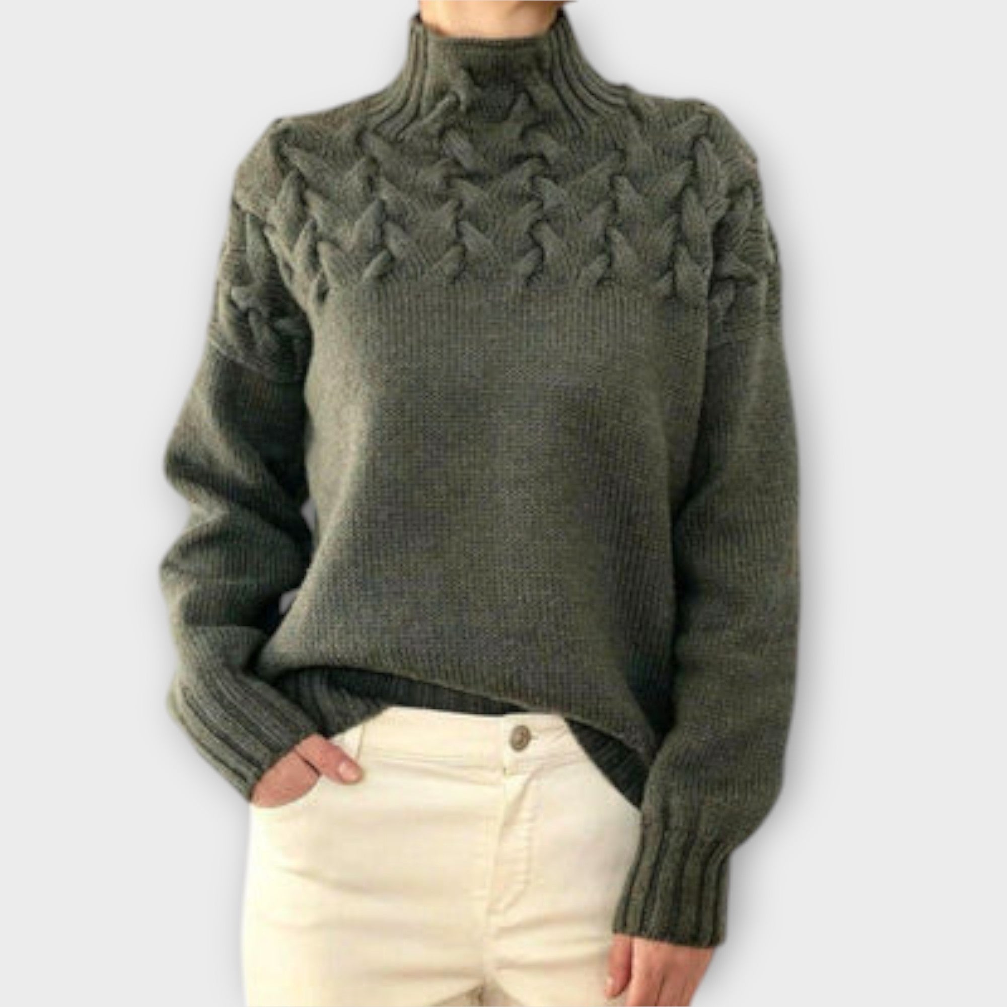 Eva | Suéter femenino con detalle de trenza