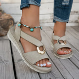 Erlinda | Sandalias planas con hebilla de metal