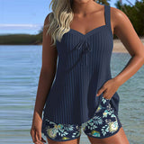 Glenda | Tankini a rayas con bragas de playa de dos piezas