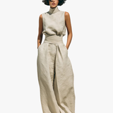 Cleopatra | Conjunto Pantalón Ancho de Algodón Para Mujer
