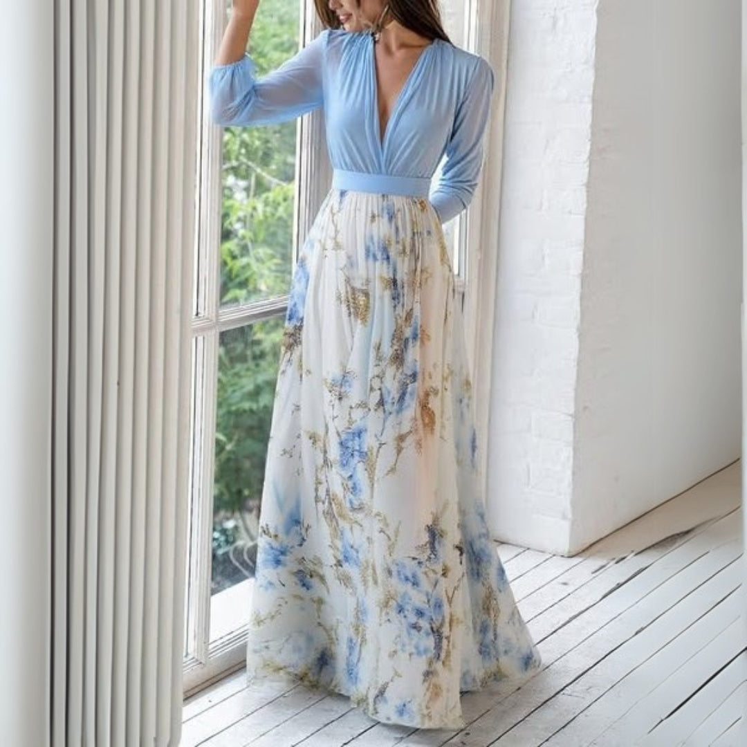 Gala | Vestido maxi para mujer con escote floral