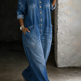 Eloísa | Mono de Denim con Hombros Descubiertos