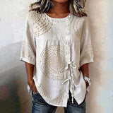 Higinia | Blusa vintage casual estampada