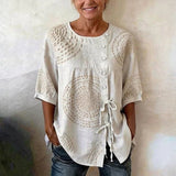 Higinia | Blusa vintage casual estampada