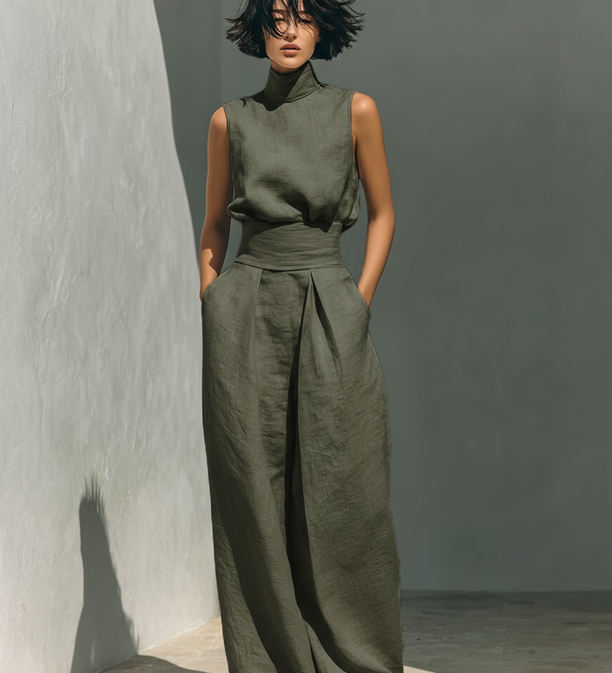Cleopatra | Conjunto Pantalón Ancho de Algodón Para Mujer