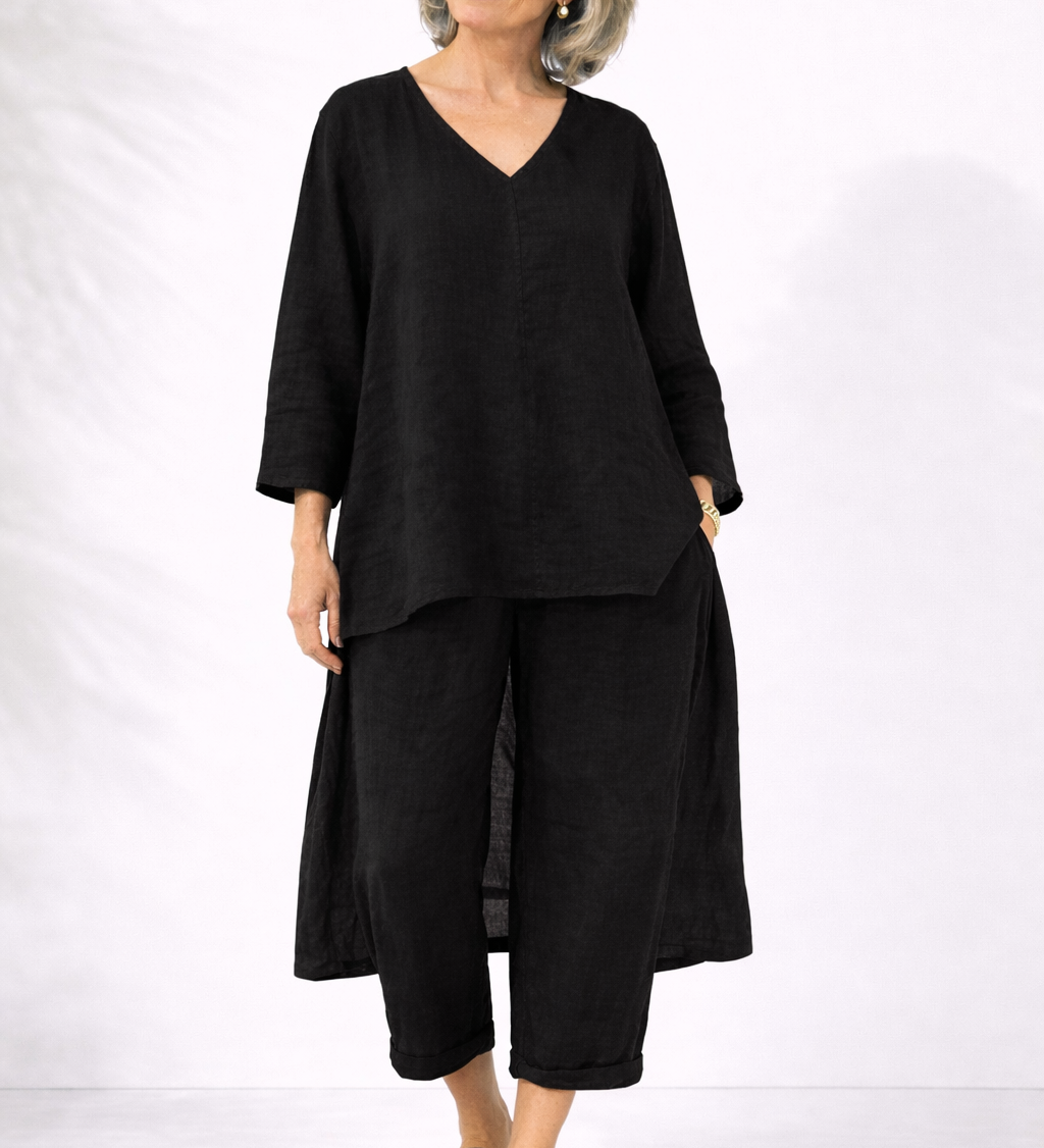 Adriena | Conjunto Elegante de Dos Piezas con Escote en V