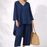 Adriena | Conjunto Elegante de Dos Piezas con Escote en V