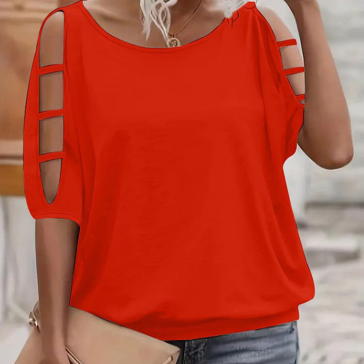 Adel | Blusa blanca elegante con hombros descubiertos