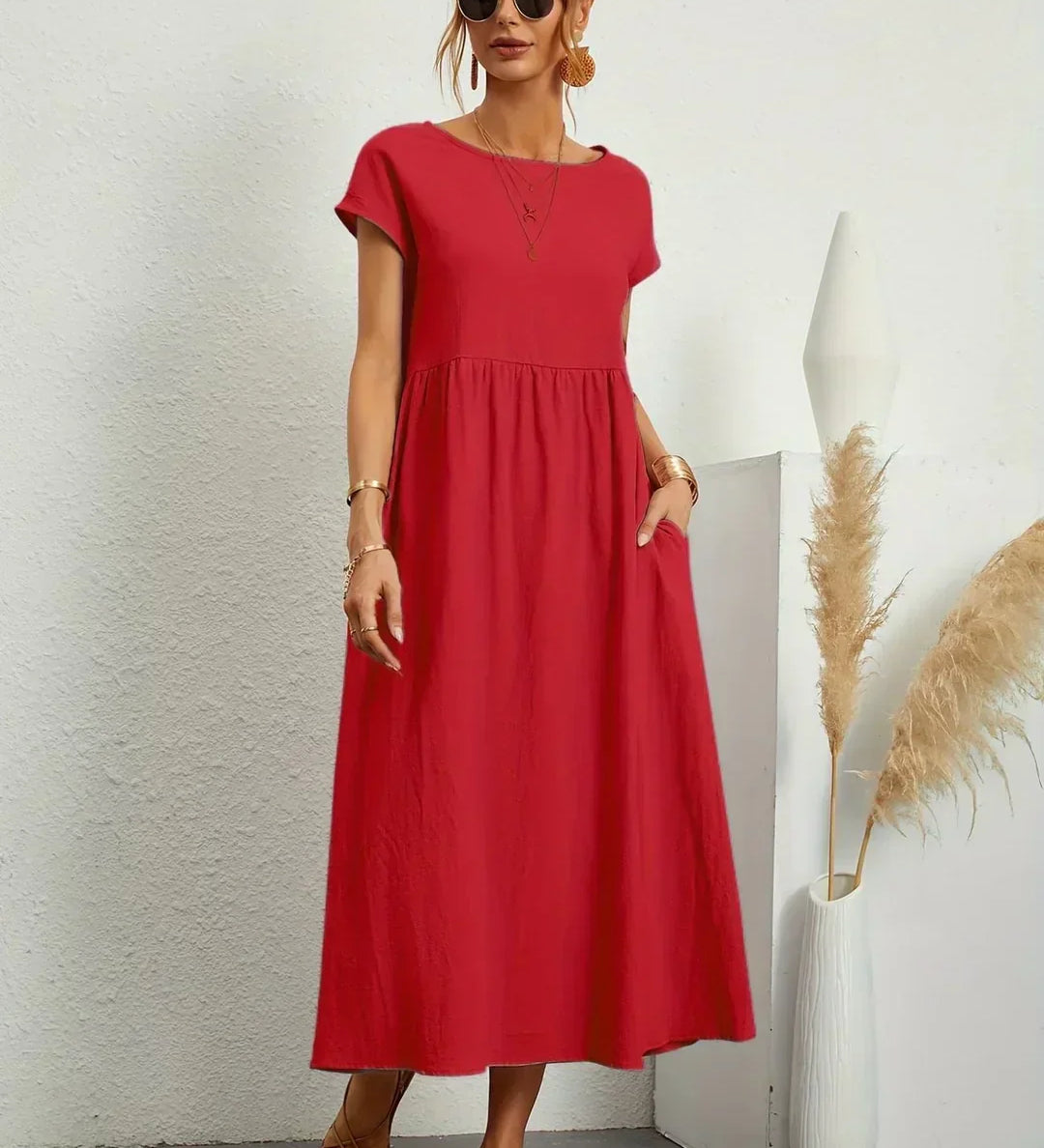 Gabrielle™ — Vestido midi fluido de elegancia atemporal