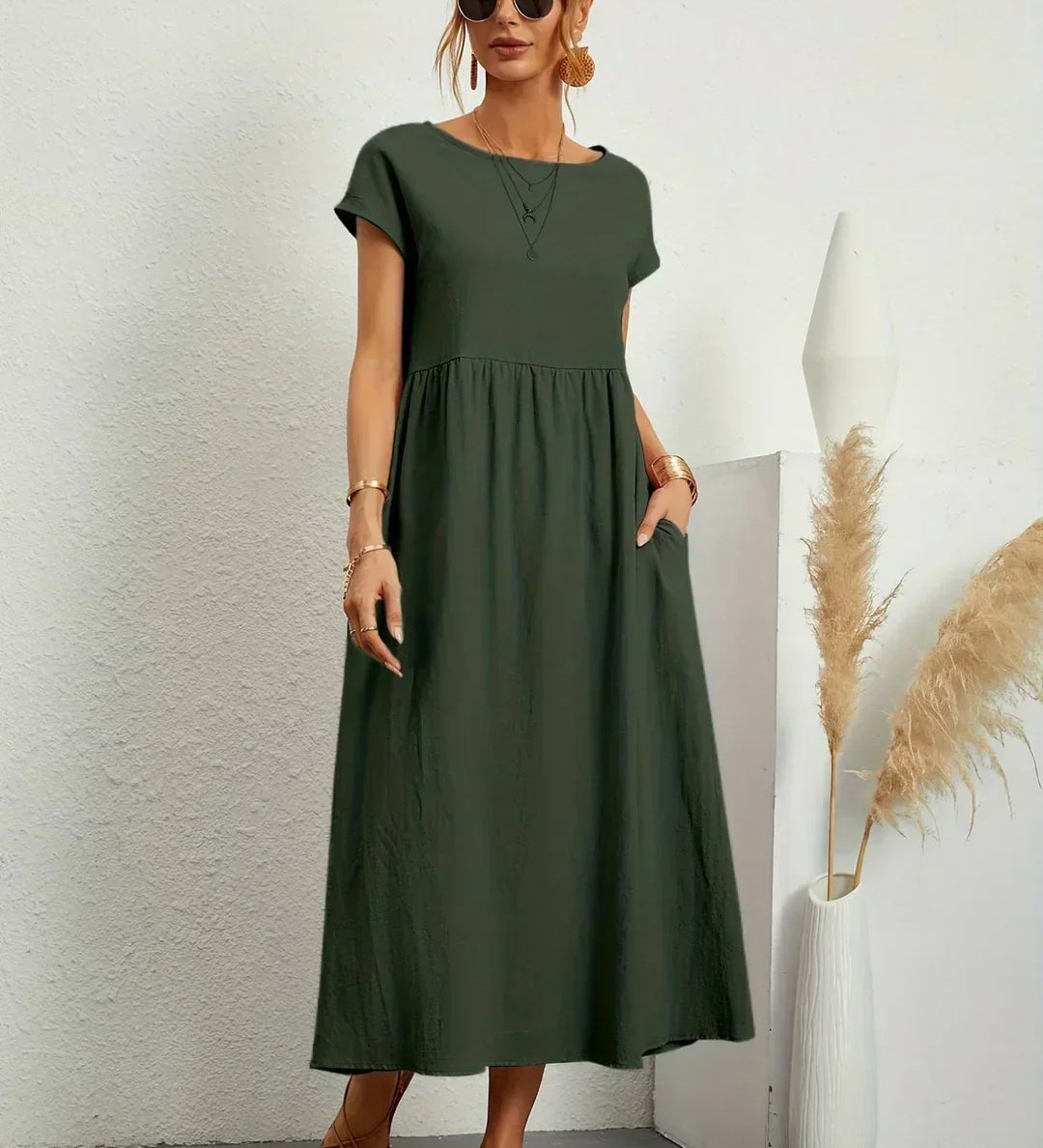 Gabrielle™ — Vestido midi fluido de elegancia atemporal