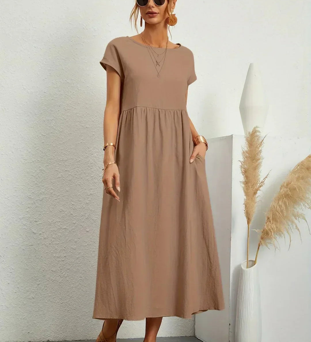 Gabrielle™ — Vestido midi fluido de elegancia atemporal