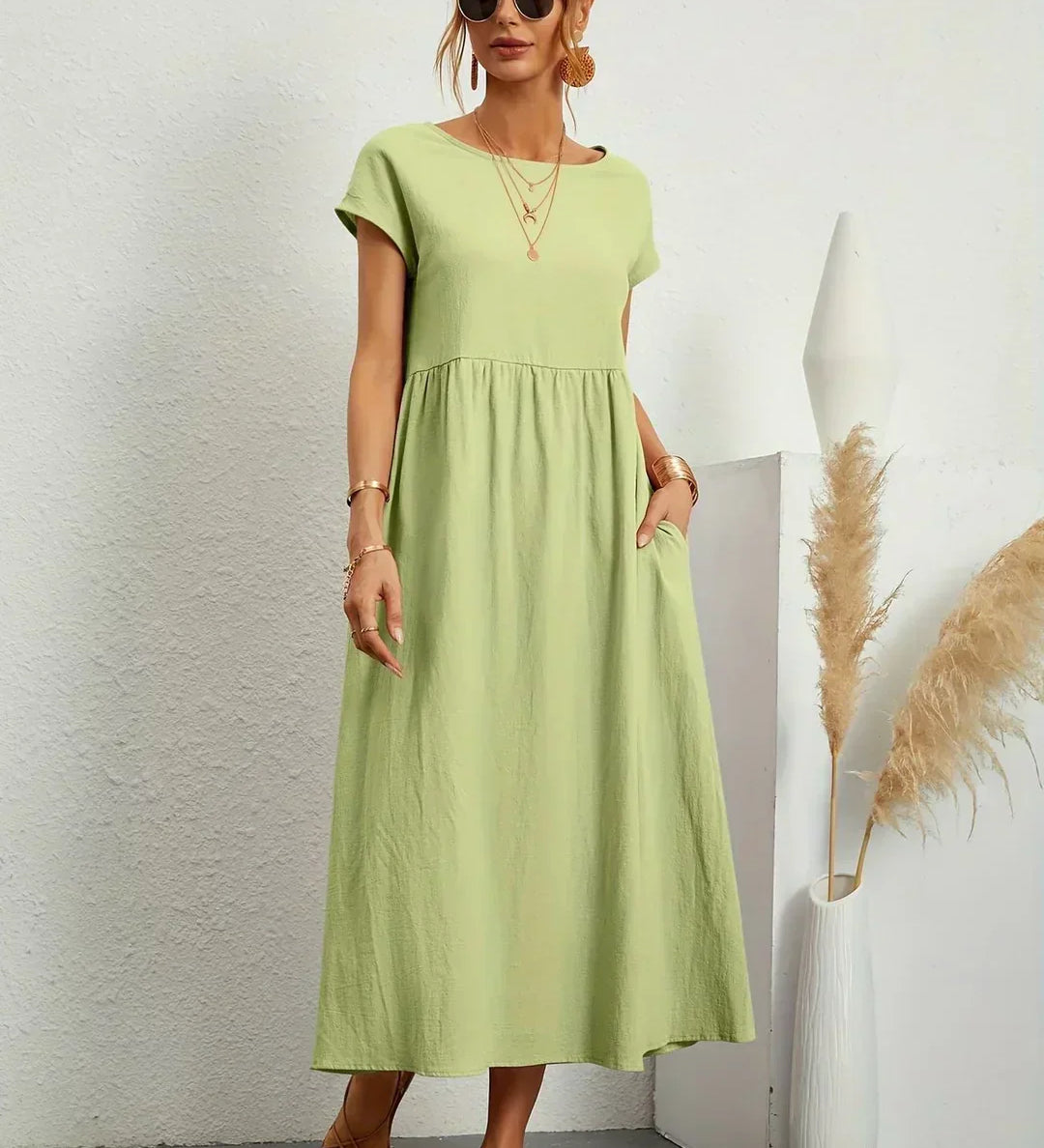 Gabrielle™ — Vestido midi fluido de elegancia atemporal