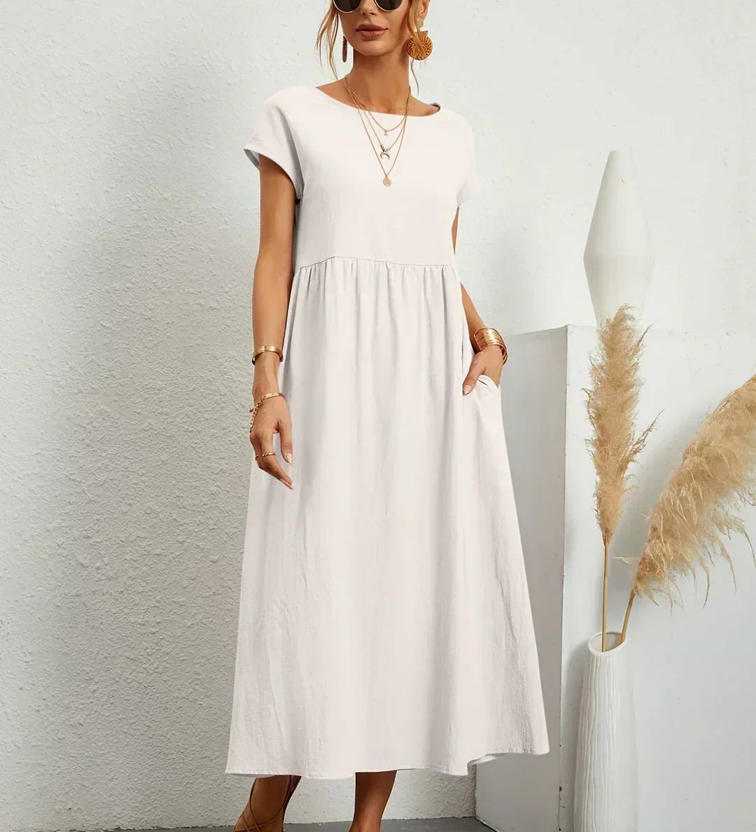 Gabrielle™ — Vestido midi fluido de elegancia atemporal